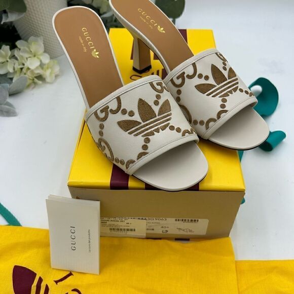 Women’s Gucci X Adidas, slide sandals, size 40.5 made in Italy - Picture 7 of 9